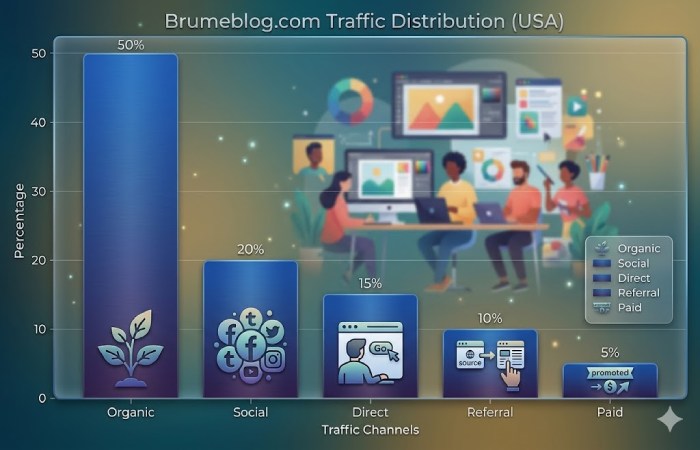 traffic source distribution for brumeblog com