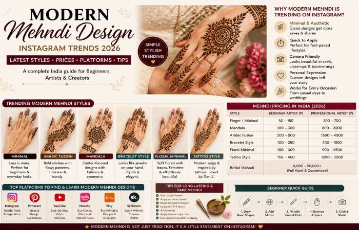 modern ..mehndi design instagram guide