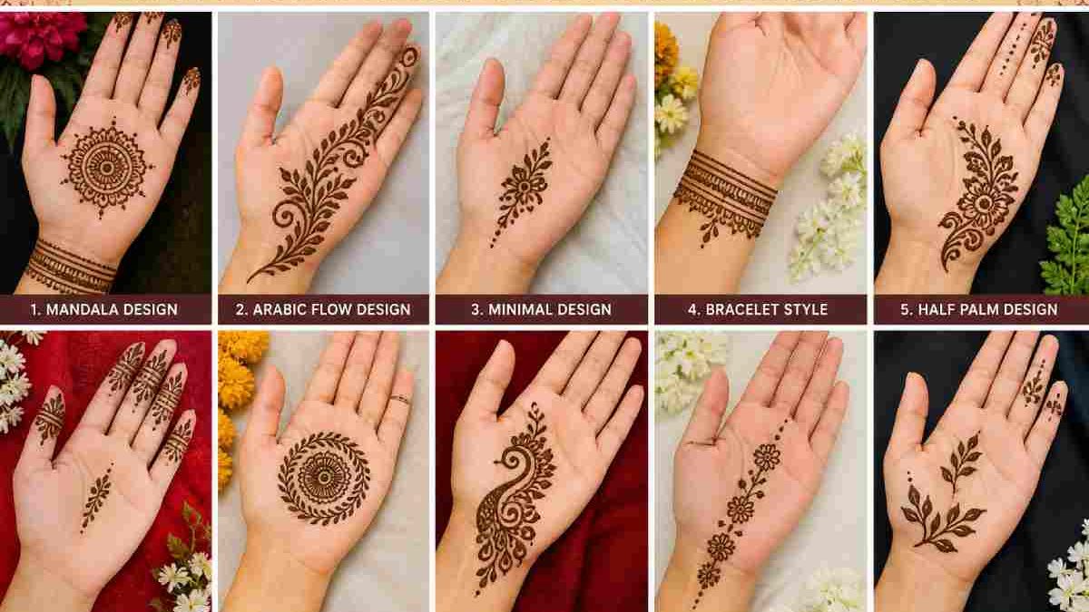 Palm Mehndi Front Hand Simple Mehndi Design: Elegant Ideas