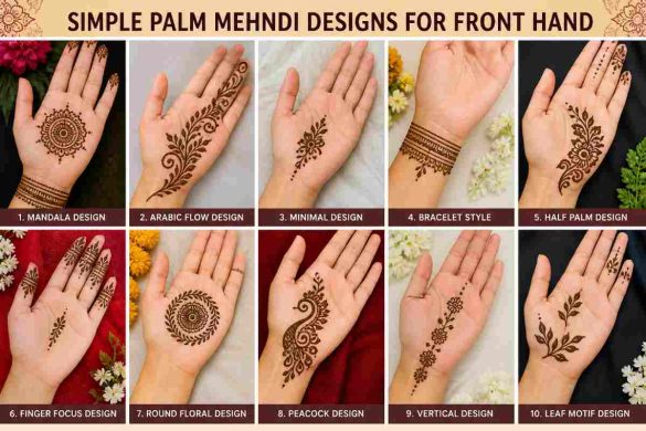 palm mehndi front hand simple mehndi design.